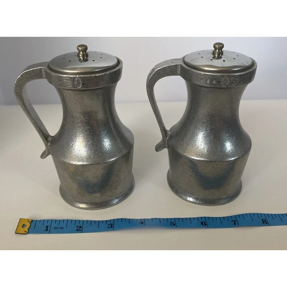 Benedict Proctor Salt and Pepper Shakers Vintage Pewter Collectible BNP‎ USA